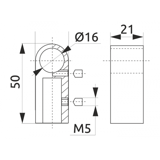 Крепление трубы-рейлинга d=16 GIFF Модерн хром