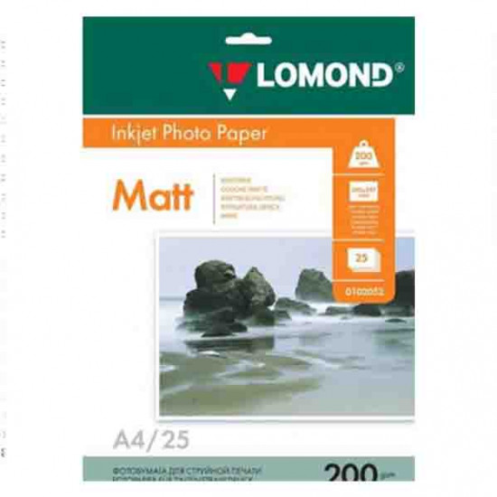 БУМАГА ФОТО 200ГР/М2 25Л А4 0102052 МАТТ 2-Х СТОР LOMOND БУМАГА ФОТО 200ГР/М2 25Л А4 0102052 МАТТ 2-Х СТОР LOMOND